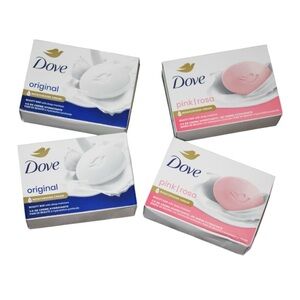 Dove Beauty Bar Soap 4-Pack – Original & Pink – Moisturizing Cream Bars